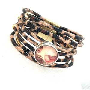 Leather snap bracelet Handmade 20mm snap SB20